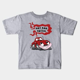 Hot Rod, Retro Car with Hot Rod Hottie Kids T-Shirt